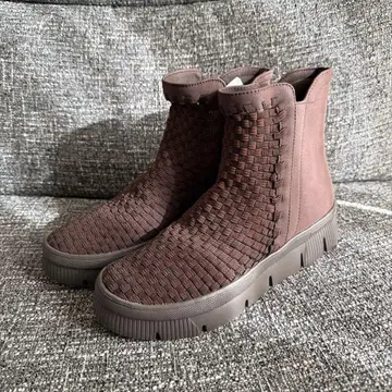 Gomu56 브라운 사이드 고어 부츠 꼬임 디자인 M 사이즈