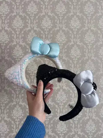 USJ 한정판 머리띠 헬로키티 스카이블루 블랙