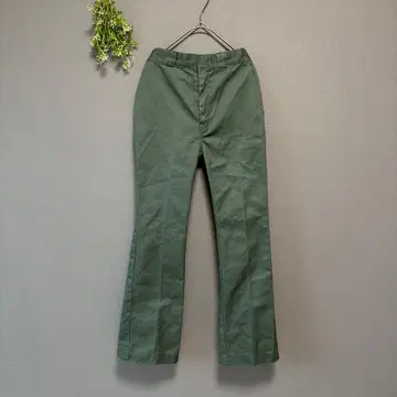 디키즈 [S] 성숙 캐주얼 내추럴 밑단 슬릿 허리 리본 플레어 팬츠