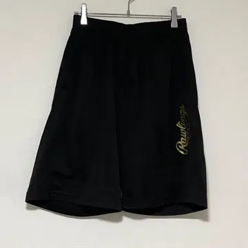 n0944 [ 롤링스 ] 하프 팬츠 M 블랙 골드 로고 스포츠