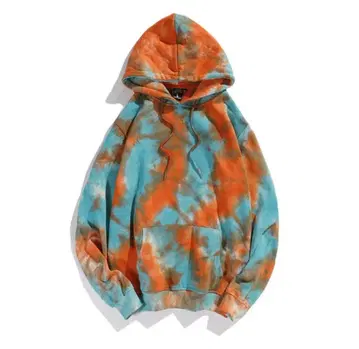 타이다이 후드 부착 후드티 오렌지 스카이블루 블루