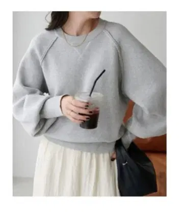 [ DISCOAT ] 래글런 슬리브 맨투맨 그레이