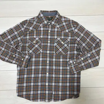Eddie Bauer 체크 무늬 긴팔 플란넬 셔츠 M