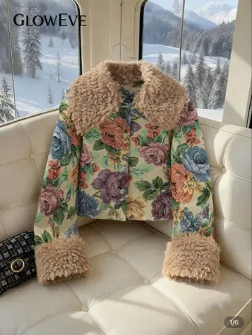 미사용 새상품 퍼 달린 고블랑 자켓