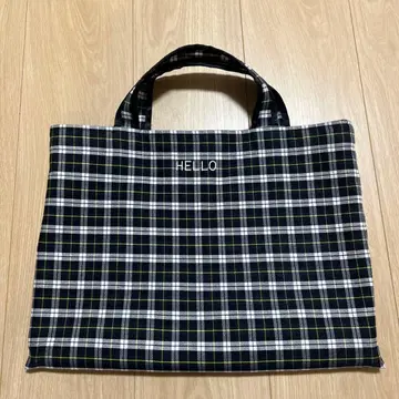 ohga 토트백 레슨백 체크 무늬 토트백 서브백