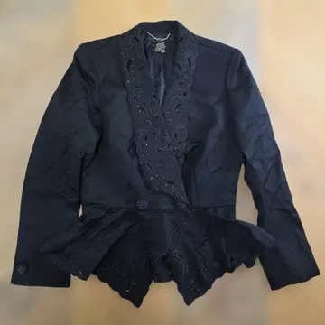 이타리야 새상품급 일본제 9호 자수 포함 블랙 테일러드 자켓 y57