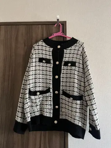 트위드풍 가디건