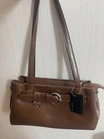 MIMILINE 브라운 숄더백 합성 피혁