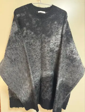 MOHAIR BLEND JACQUARD SHAGGY KNIT L 사이즈
