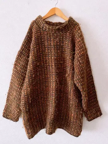 포코모후 니트 스웨터 오렌지 브라운