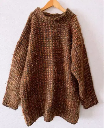 포코모후 니트 스웨터 오렌지 브라운