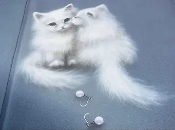 호몬기 손그림 레어 패턴 고양이 회중시계 귀찌 방울 그라데이션 염색 금채