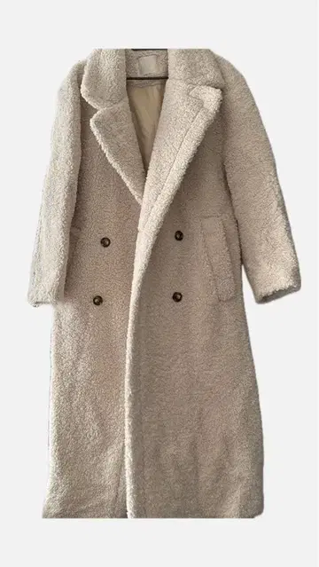 ACYM 크림색 보아 롱 코트