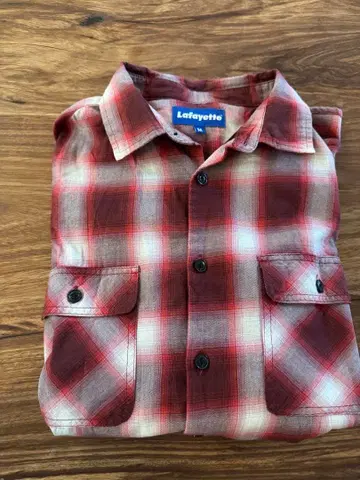 Lafayette 긴팔 셔츠 M 레드 체크