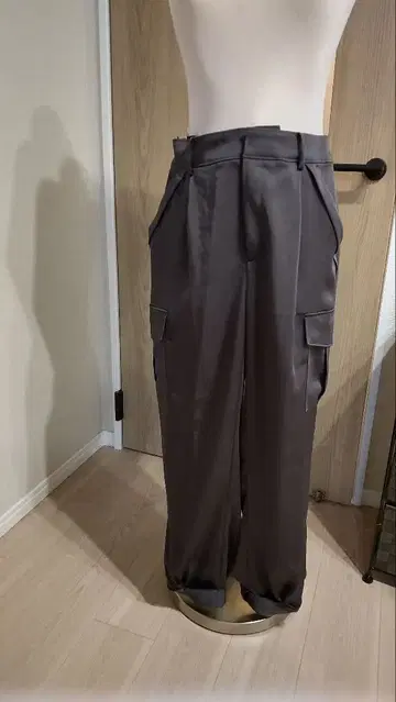 언타이틀 다크 브라운 카고 팬츠 사이드 포켓 S