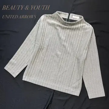 BEAUTY & YOUTH / 모크넥 헤링본 긴팔 상의
