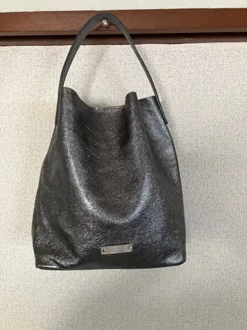 이탈리아제 블랑베일 메탈릭 그레이 토트백