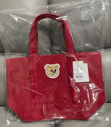 러브러리 바이 페이 올드 테디 와펜 토트백 (소) 와인 새상품