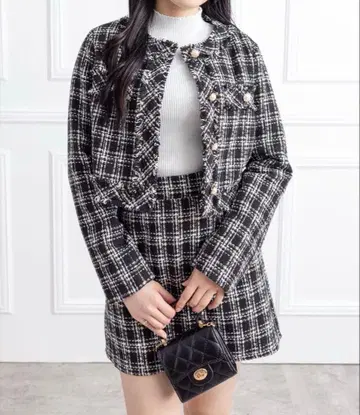 clear 트위드 셋업 블랙