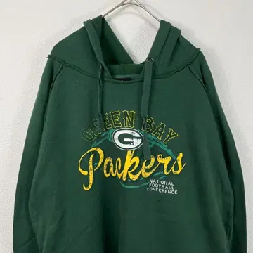 USA 구제 의류 NFL packers 후드티 그린 짧은 기장