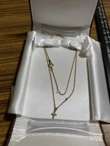 K10COCOONIE 크로스 목걸이 다이아 0.05ct