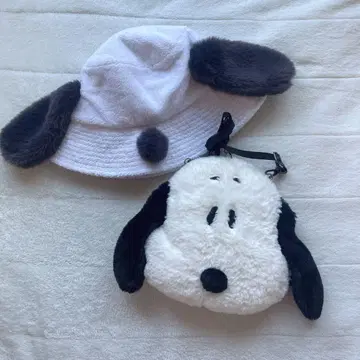 스누피 귀도리 모자 가방 세트