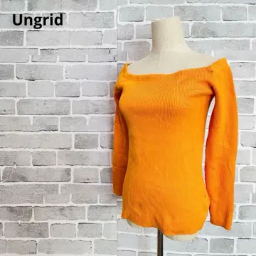언그리드 Ungrid 보트넥 오프숄더 니트 오렌지 B713