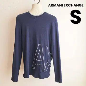 아르마니 익스체인지 긴팔 티셔츠 롱티 로고 자수 크루넥