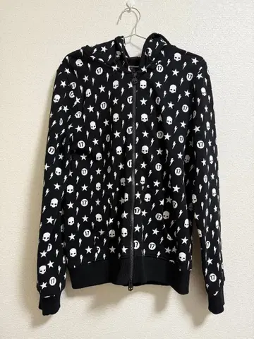 HYDROGEN 스컬 별 프린트 후드티 L