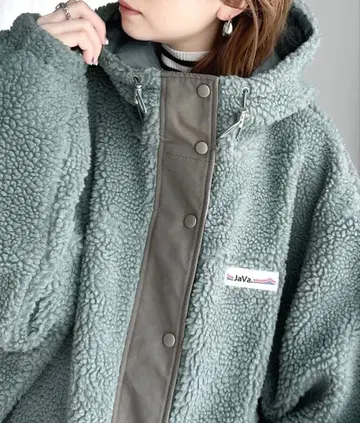 JaVa 자바 후드 오버 사이즈 보아 아우터