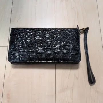 블랙 크로커다일 장지갑
