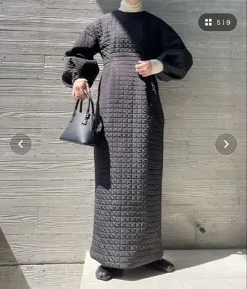 [ PERNA ] 퀼팅 타이트 롱 원피스