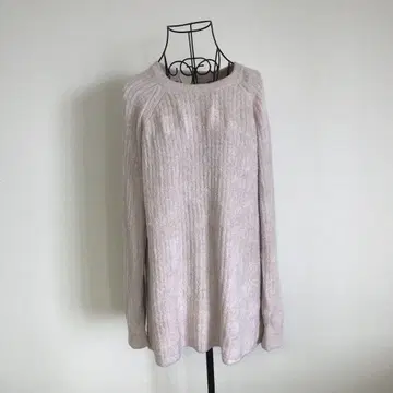 젤라또피케 리브 얇은 핑크 크루넥 룸웨어