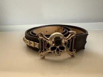 Roen 로엔 스컬 버클 스터드 가죽 벨트