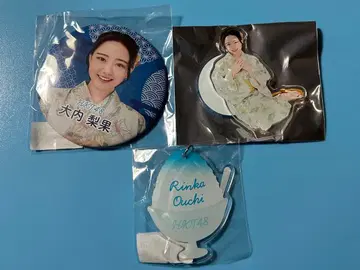 HKT48 오우치 리카 캔뱃지 + 아크릴 스탠드 + 네임 키링 미개봉