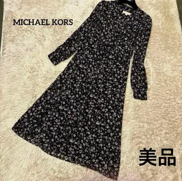 새상품급 MICHAEL KORS 플라워 프린트 롱 원피스 보라색 xs
