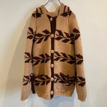 빈티지 핸드 니트 노르딕 카우친 가디건