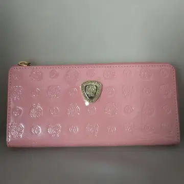 골드 파일 핑크 가죽 장지갑 미사용 새상품