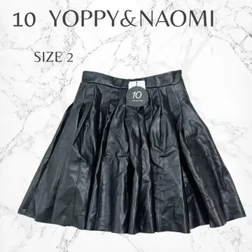 텐 YOPPY&NAOMI 새상품 택 인조 가죽 미니 플리츠 스커트 S