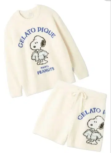젤라또피케 스누피 룸웨어 풀오버 & 숏팬츠 세트