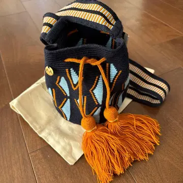 AALUNA 버킷 백 VERY 별주 FIERA ( 네이비 x 오렌지 )