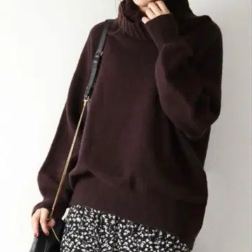 스픽 앤 스팬 캐시미어 울 터틀 풀오버 니트 루즈핏