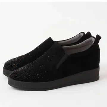DIANA 타운 유스용 반짝이 슬립온 슈즈 23.5cm 블랙