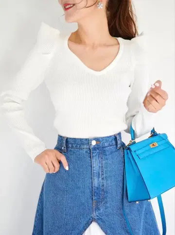 obli 스캘럽 리브 니트