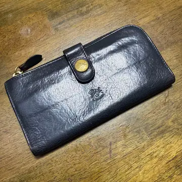 [ 새상품급 ] IL BISONTE 장지갑 블랙 L자 지퍼