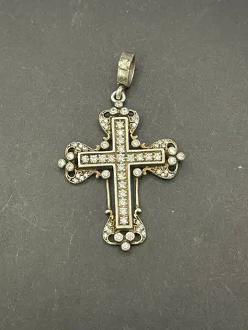 크리스탈 장식 십자가형 펜던트 4개 세트