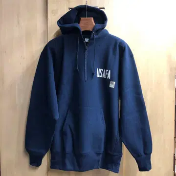 복각 챔피온 리버스 위브 USAFA 하프 지퍼 후드티 L