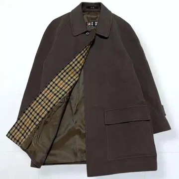 DAKS 헤링본 울 스텐카라 코트 브라운 M