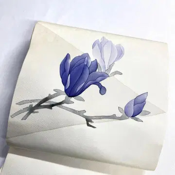 나고야 오비 시오제 수제 목련 보라 목련 기모노 123tz