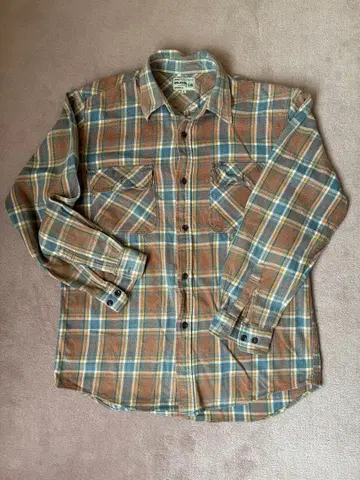 BIG JOHN 체크 무늬 플란넬 셔츠 L